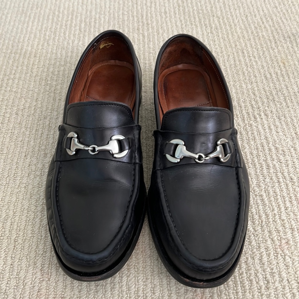 Allen Edmunds black lug sole loafers
